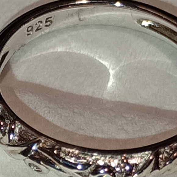 Sterling Silver Engagement And Wedding Band Ring Set/NWOT/Cocktail Ring & Band - Picture 13 of 16